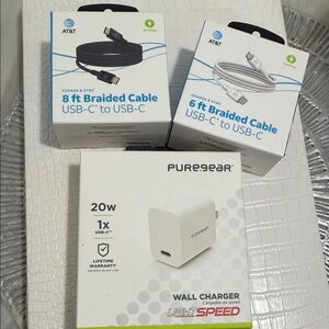 PureGear White Wall Charger with USB-C Cable